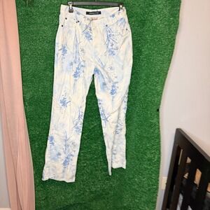 Vintage Bill Blass Jeans Size 10 Floral High Rise Straight Leg Cottagecore